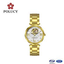 Made in China Relógio Automático para Senhora em Ouro Mechancial para Mulher